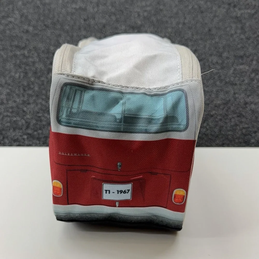 Volkswagen VW Bus Pencil Case Makeup Bags Red‎ White T1 1967 Zip Pouch 13in